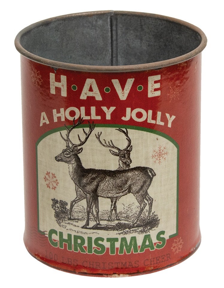 Primitive/ Country Holiday Christmas Vintage Tin Cans 4 Styles Primitive/ Country Holiday Christmas Vintage Tin Cans 4 Styles
