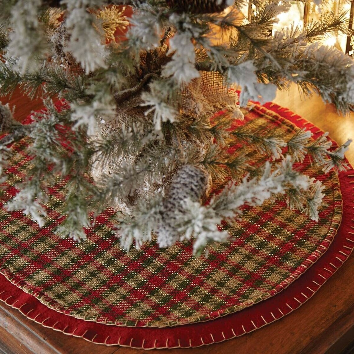 Primitive/country small 21 tree skirt red christmas Etsy