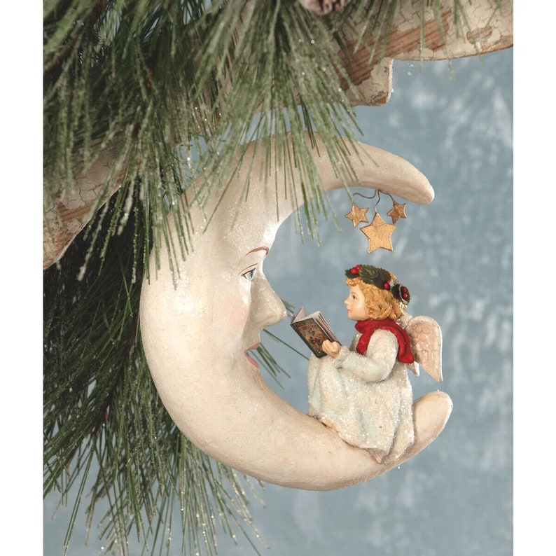 Bethany Lowe Christmas Storytime Angel on Moon TD6083 Etsy