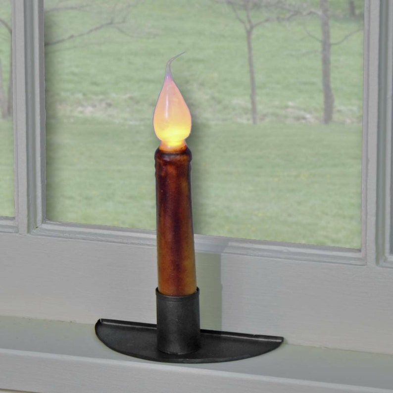 Primitive/country Half Moon Window Sill Candle Holder Taper Etsy