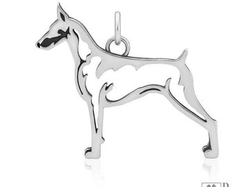Doberman 3D Dog Pewter Charm ` Dobie /' for Making Bracelet Jewelry