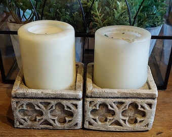 Pair of gothic candle holders