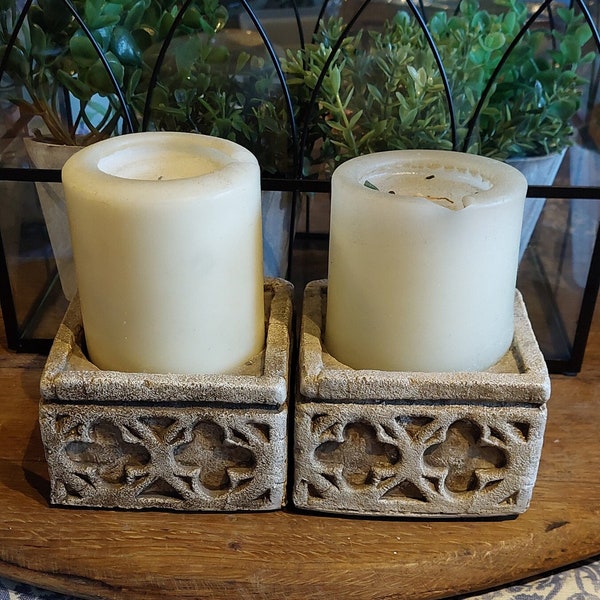 Pair of gothic candle holders