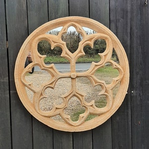 Large Gothic garden church rose window mirror