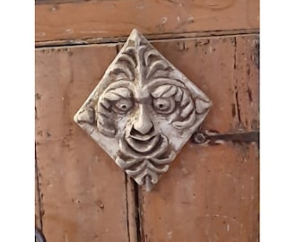 Green man highly detailed decorative plaque