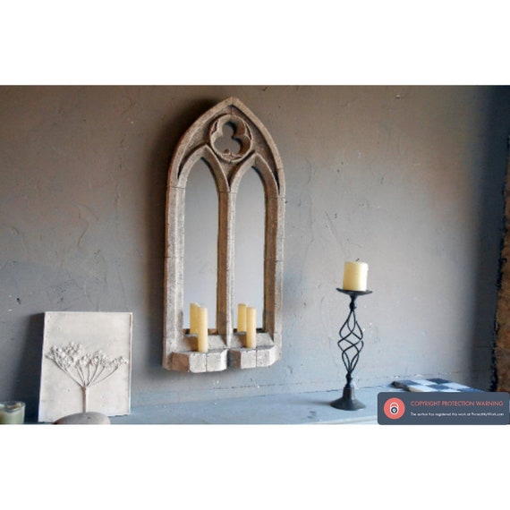 Gothic Church Sconce Candle Vintage Mirror Etsy