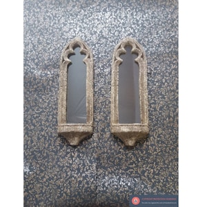 Two Gothic Mirrors church sconce candle mirrors