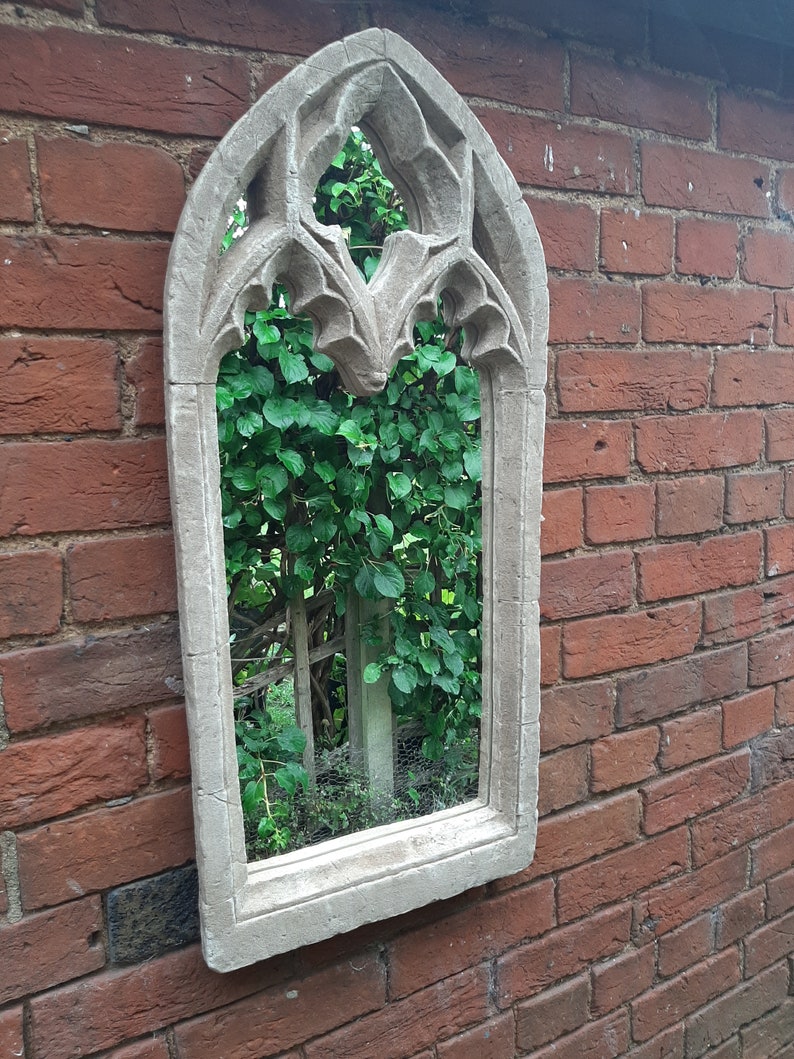 Gothic Arch Stone Garden Mirror - Thumbnail 4
