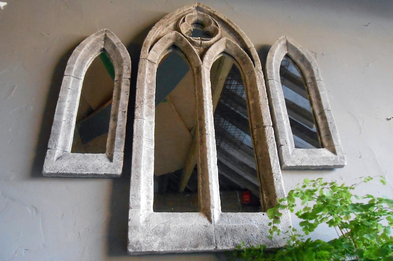 Trio Of Gothic Church Mirrors Antique Windows Trio Of Gothic Church Mirrors Antique