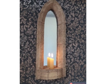 Small pretty gothic sconce arch mirror