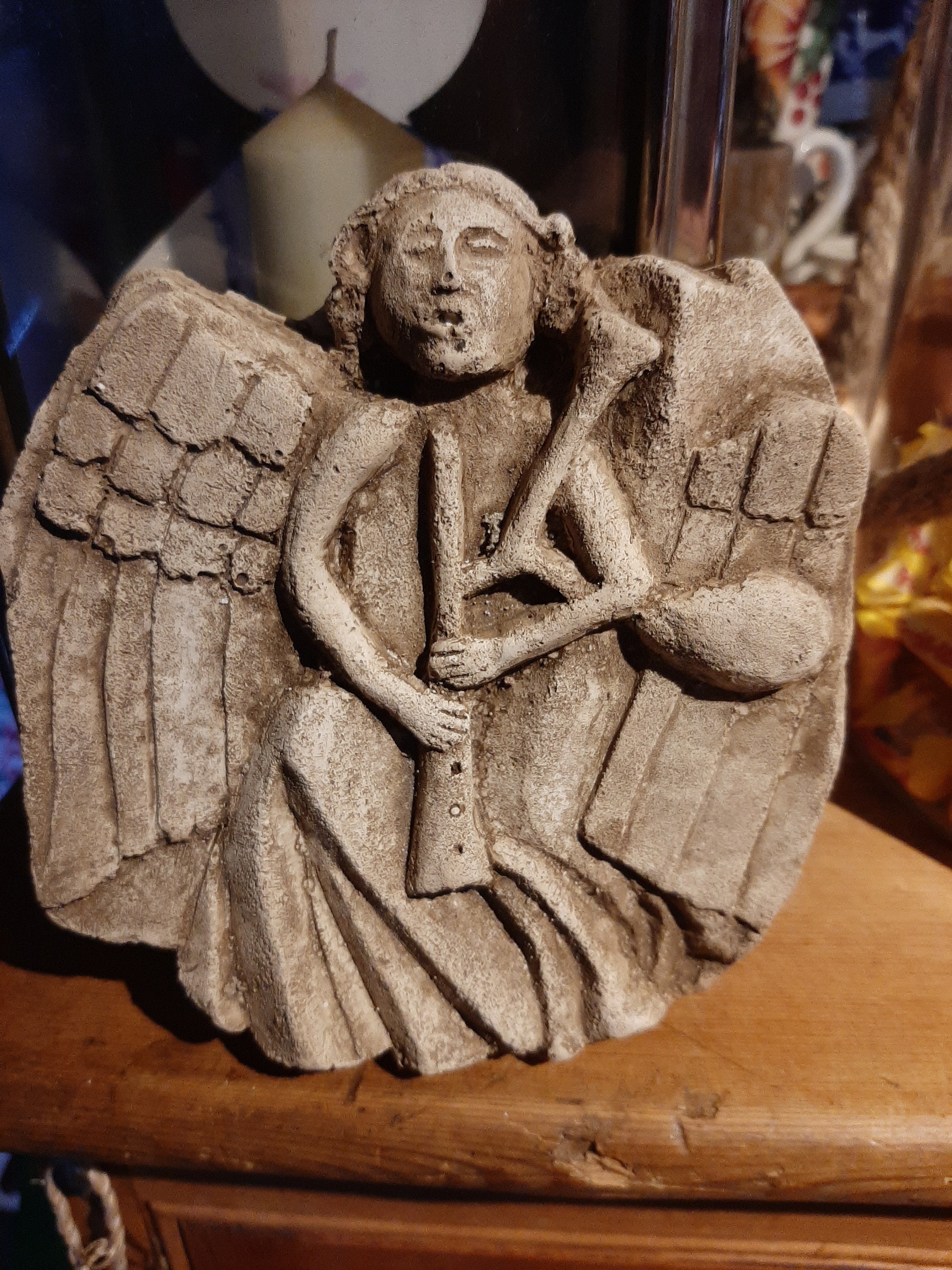 Angel With Bagpipes Church Abbey Hanging Plaque Etsy