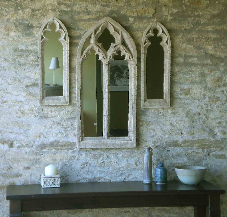 Gothic Church Mirror Set Of Three Vintage Wall Mirrors Windows