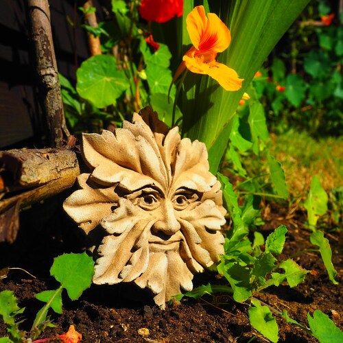 Green Man Wall Hanging Green Man Wall Statue Green Man Etsy