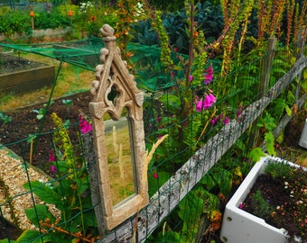 Pretty Ornate stone Gothic Mirror