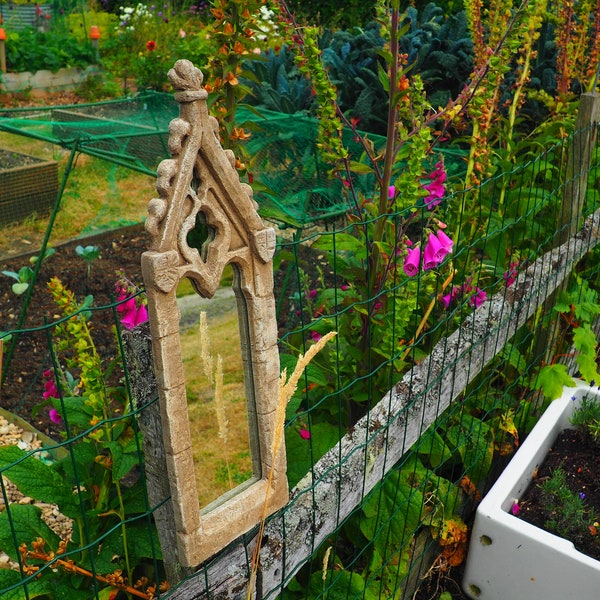 Pretty Ornate stone Gothic Mirror