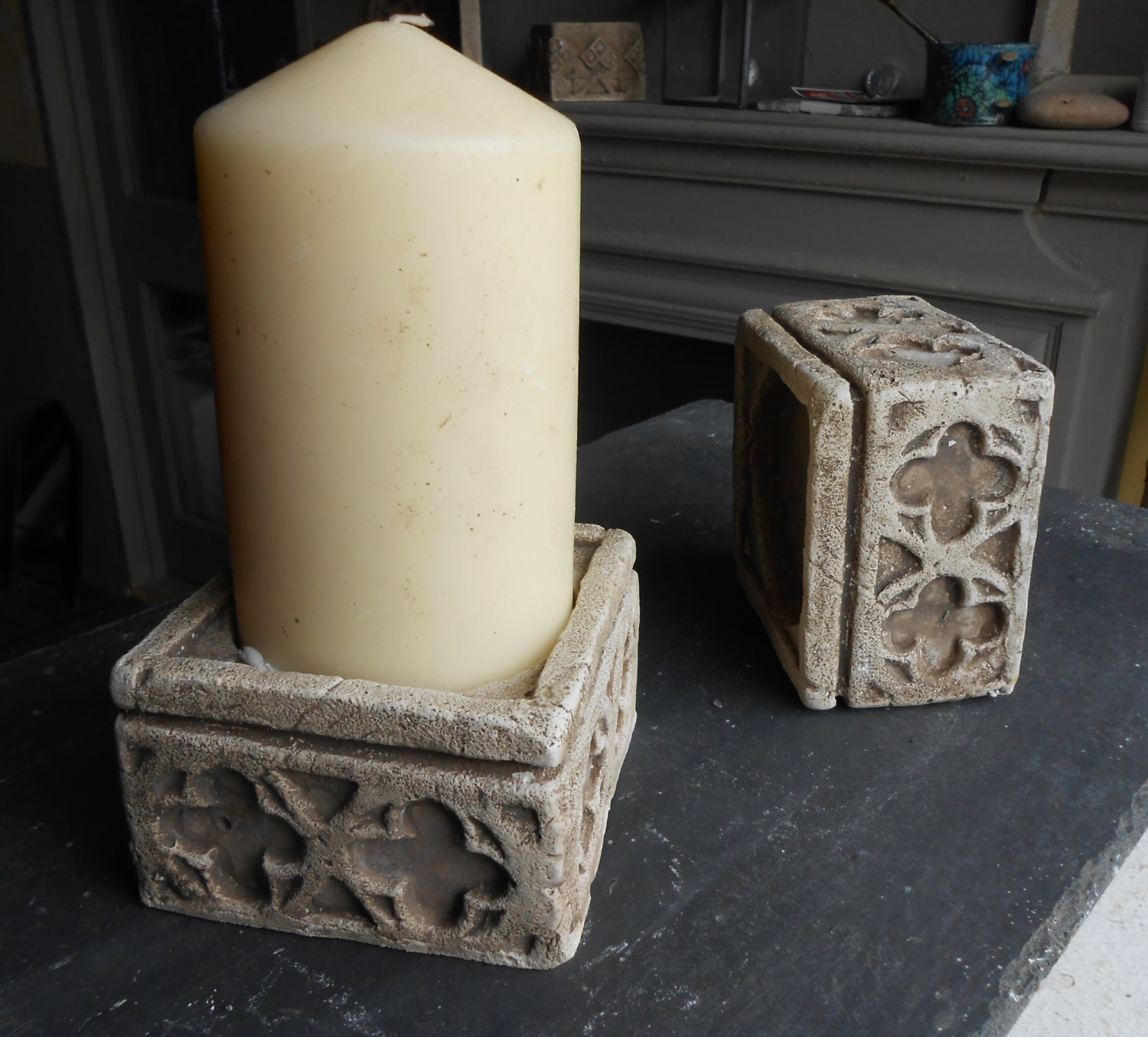 Pair of Gothic Candle Holders Etsy UK