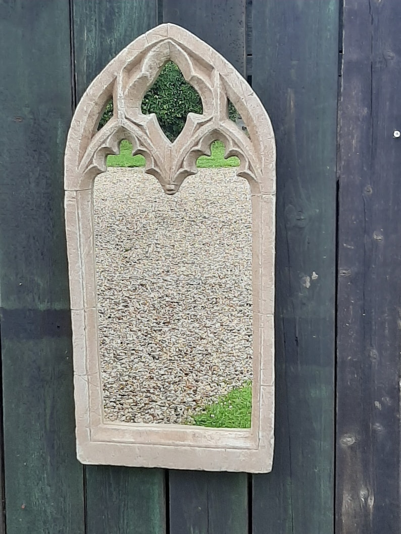 Gothic Arch Stone Garden Mirror - Thumbnail 2