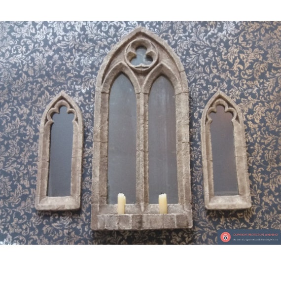 Stunning set of three gothic mirrors