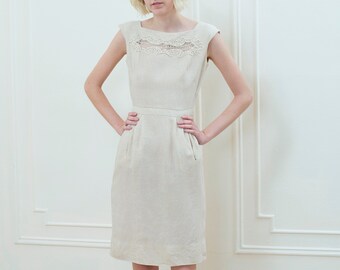 Linen Sheath Dress for Tea
