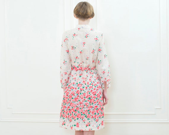 70s pink floral lanvin midi dress medium | flower… - image 7
