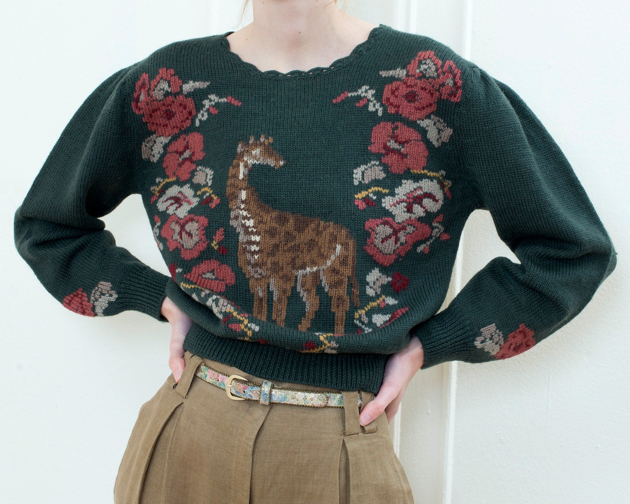 LOUIS VUITTON - Sequins Giraffe Knit Sweater Top  Knit sweater tops,  Sweater top, Knitted sweaters