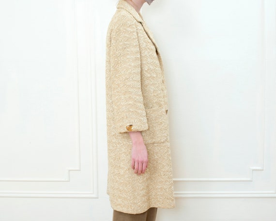 60s camel coat | nubby mod car coat | beige tan w… - image 4