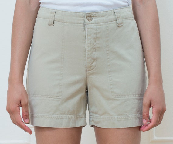 high waisted khaki shorts