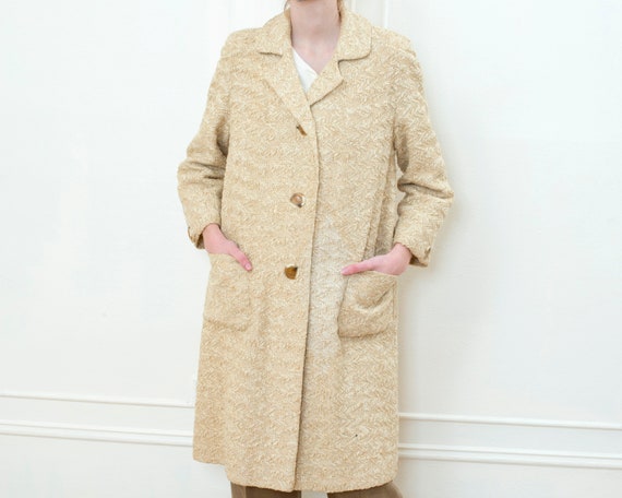 60s camel coat | nubby mod car coat | beige tan w… - image 3