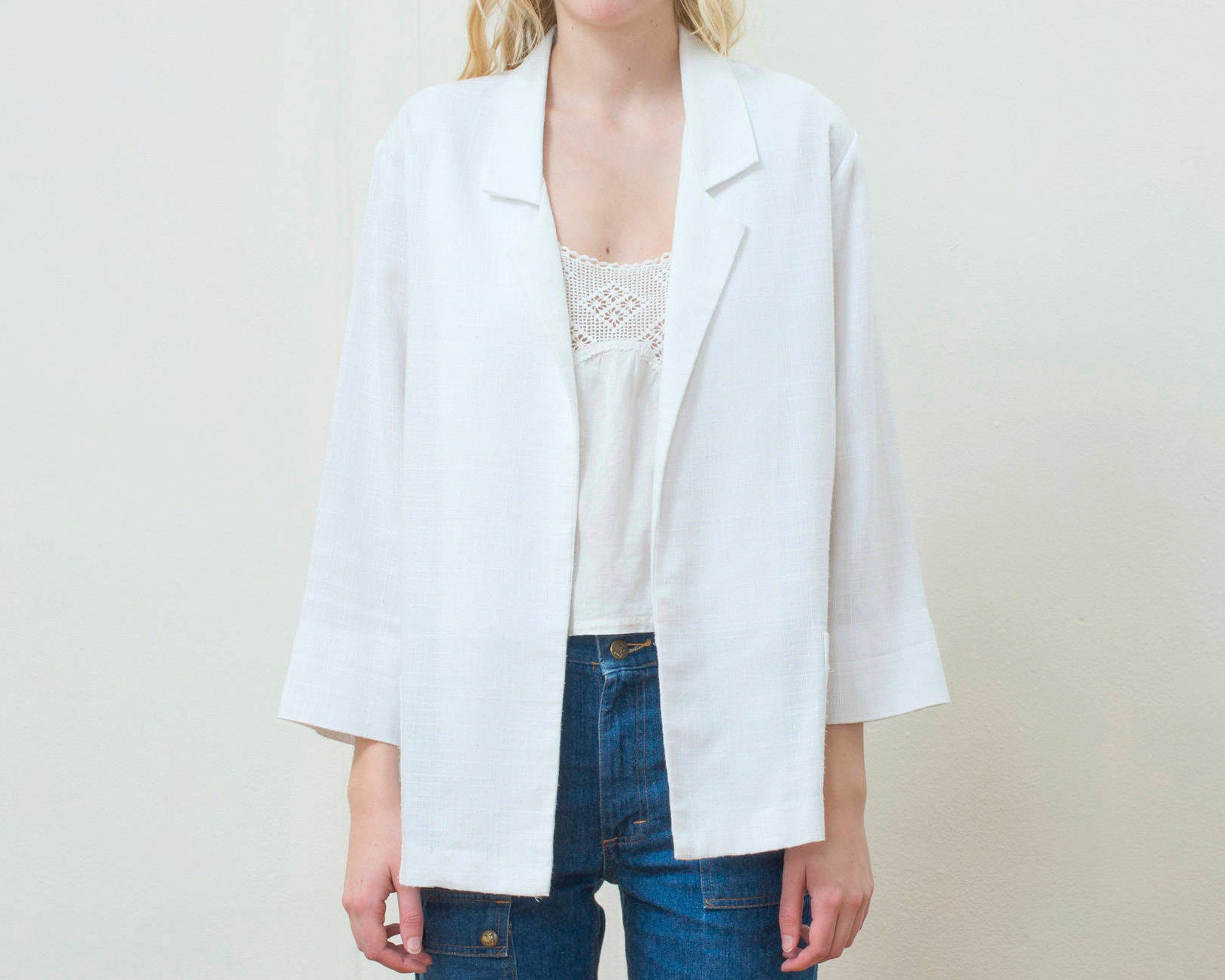 80s white blazer