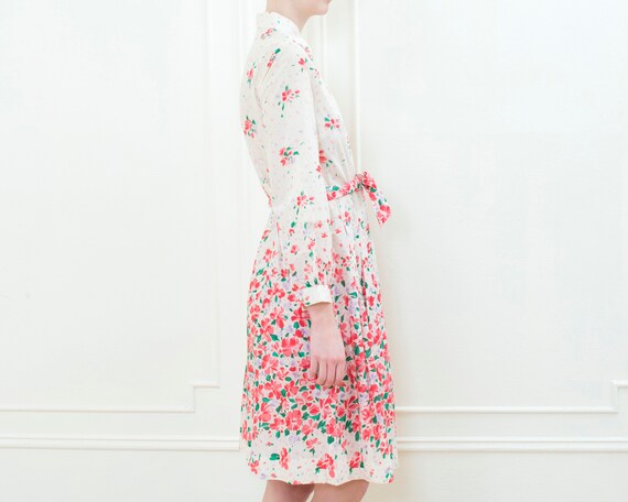 70s pink floral lanvin midi dress medium | flower… - image 6