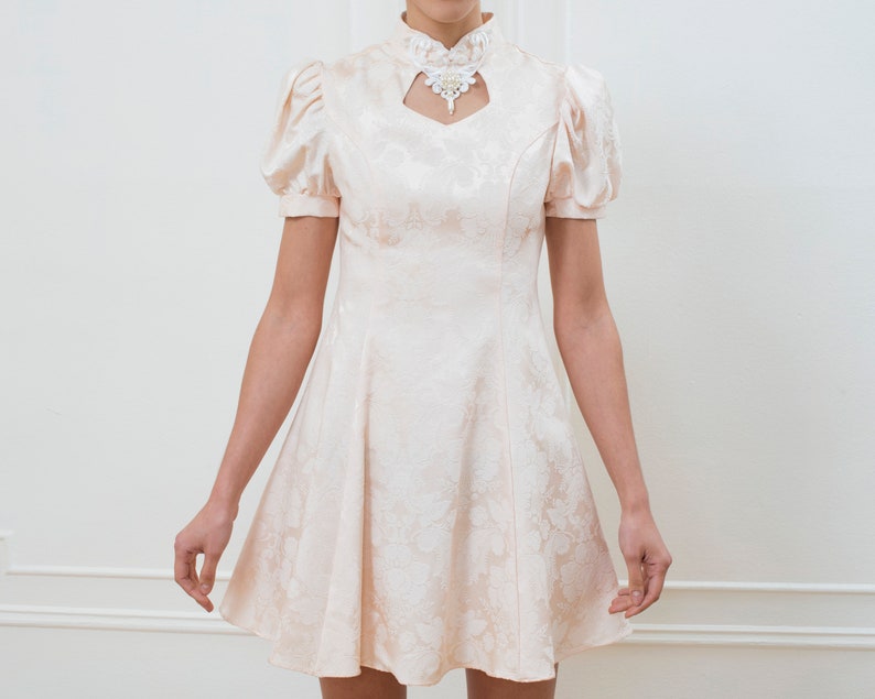 80s Ivory Bridal Wedding Mini Dress Small Jessica Mcclintock Etsy