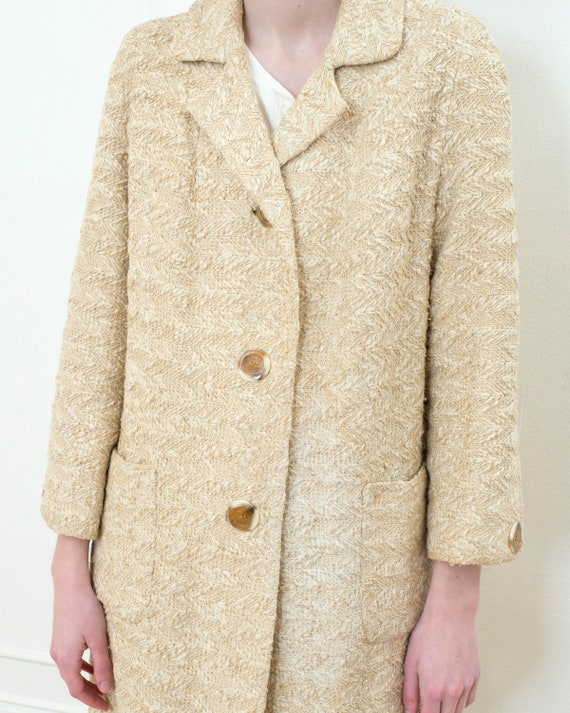 60s camel coat | nubby mod car coat | beige tan w… - image 2