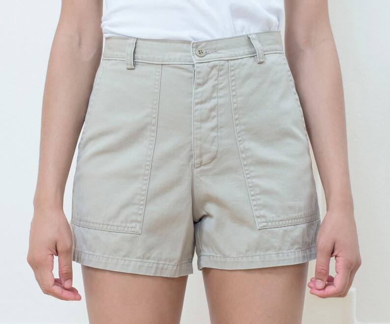 tan high waisted shorts