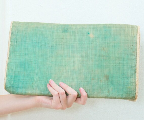 woven straw clutch | green raffia souvenir clutch… - image 2