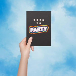 Customizable Gay Birthday Card - Funny Rainbow Birthday Card for Him, Happy Birthday, Born To Party