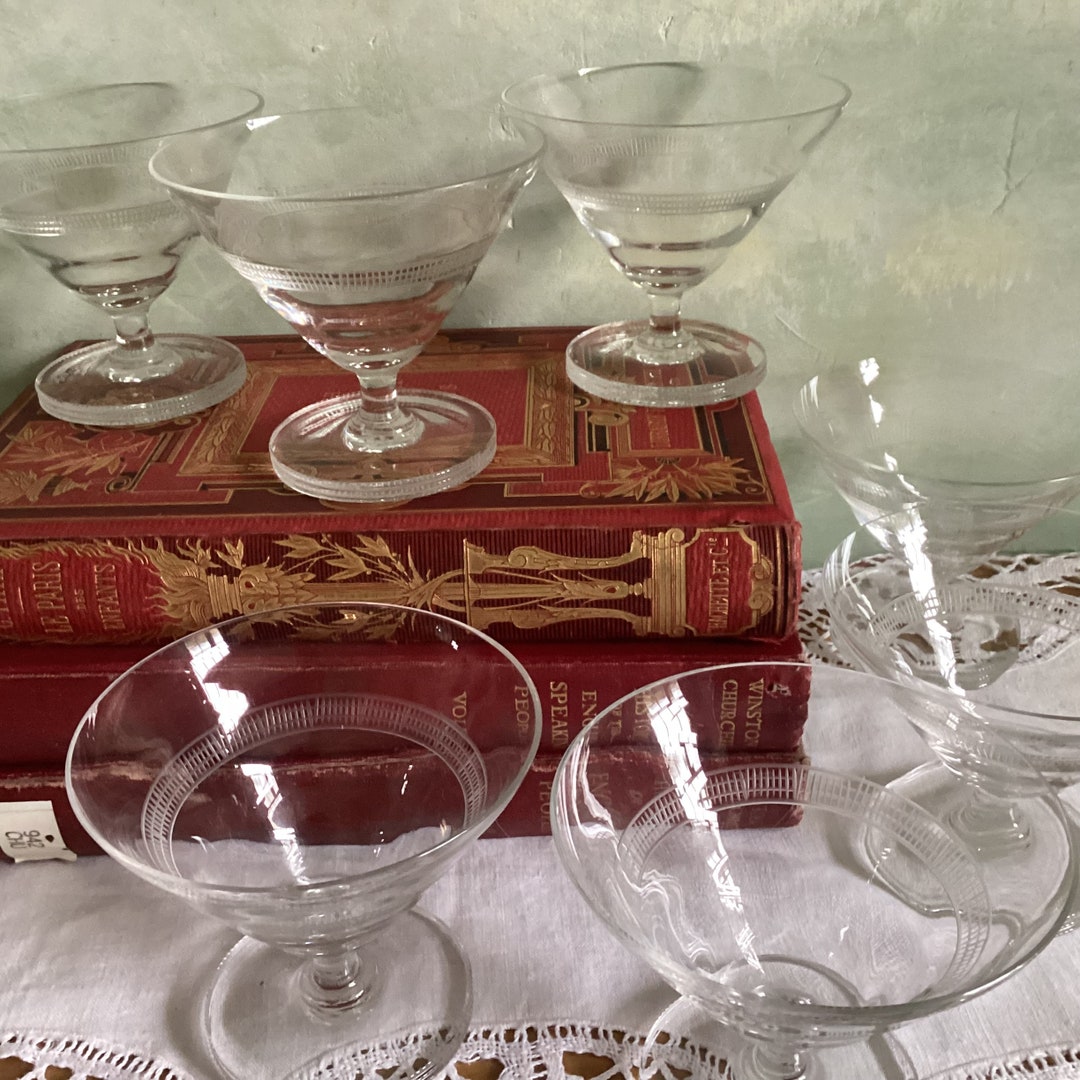 Art Déco 9 Crystal Champagne Coupes. Set of 9 Etsy