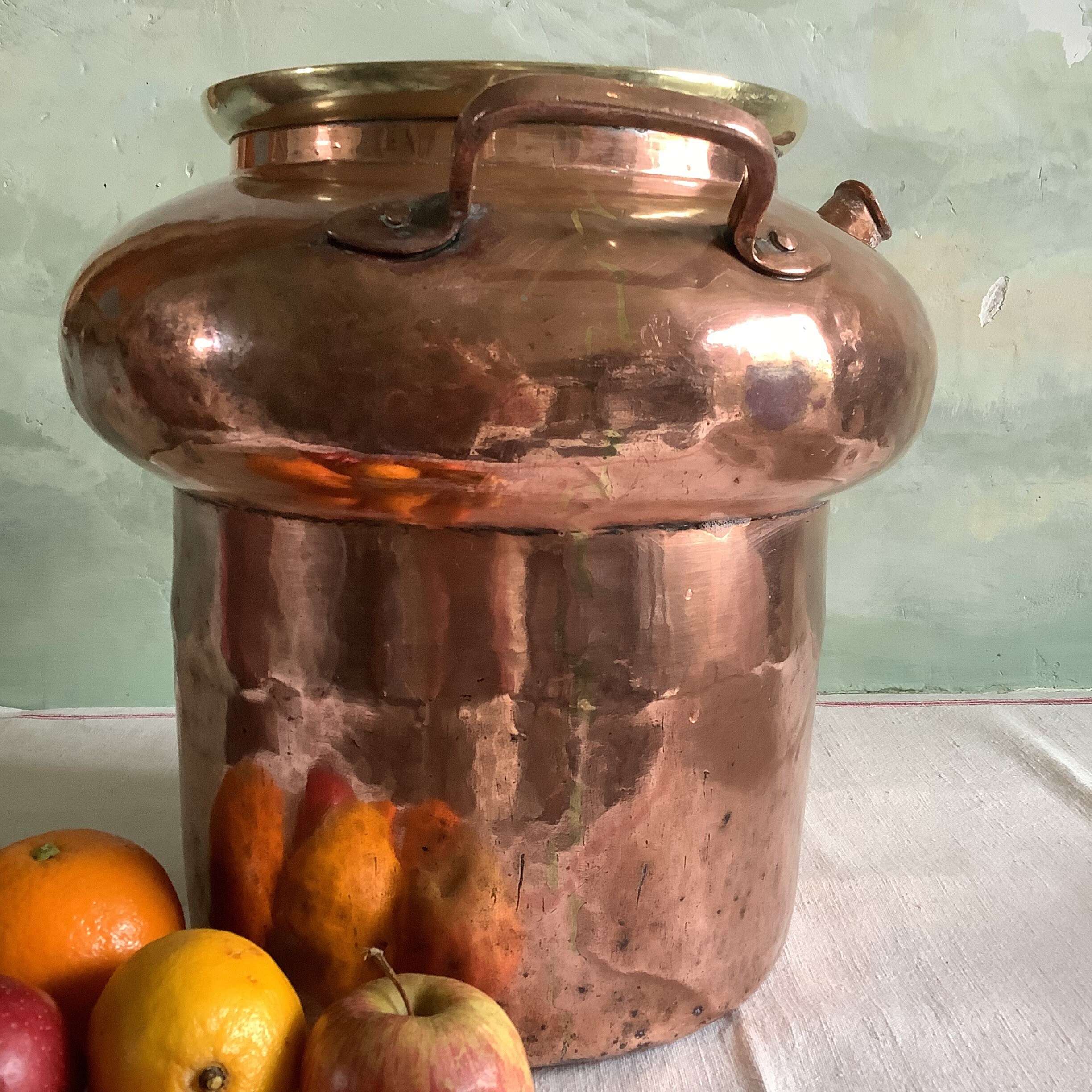 Grande Jardinière Antique. Français Vase en Pot de Plantes Cuivre Antique ou Un Support Parapluie. R