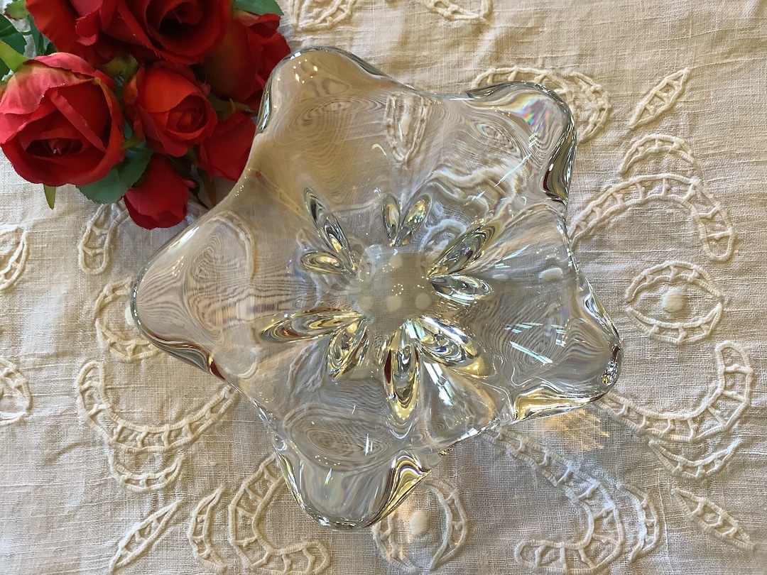 Baccarat Ashtray. 1950.s Lead Crystal Baccarat Ashtray. Flower Etsy