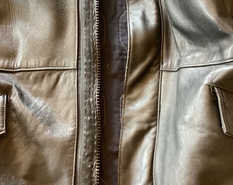 Free Shipping ! Vintage French Firefighters Leather Jacket Free Shipping ! Vintage French Firefighters Leather Jacket