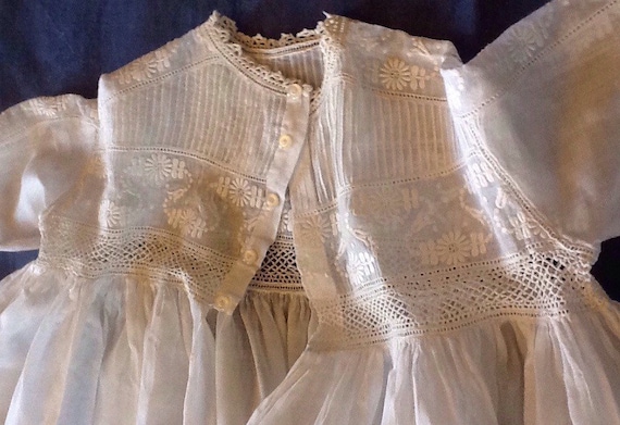 Heavenly antique christening or baptism robe. Anti