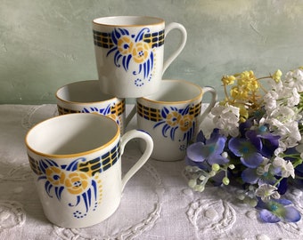 4 tazzine da caffè antiche. Tazzine da caffè Art Déco in porcellana di Limoges in perfette condizioni.