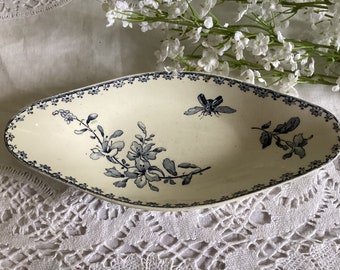 vintage ravier, small French serving plate, ravine, Digoin Sarreguemines, favori design.