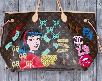 Custom hand painted Tote Handbag...Customer provide the bag!!! Price Vary!