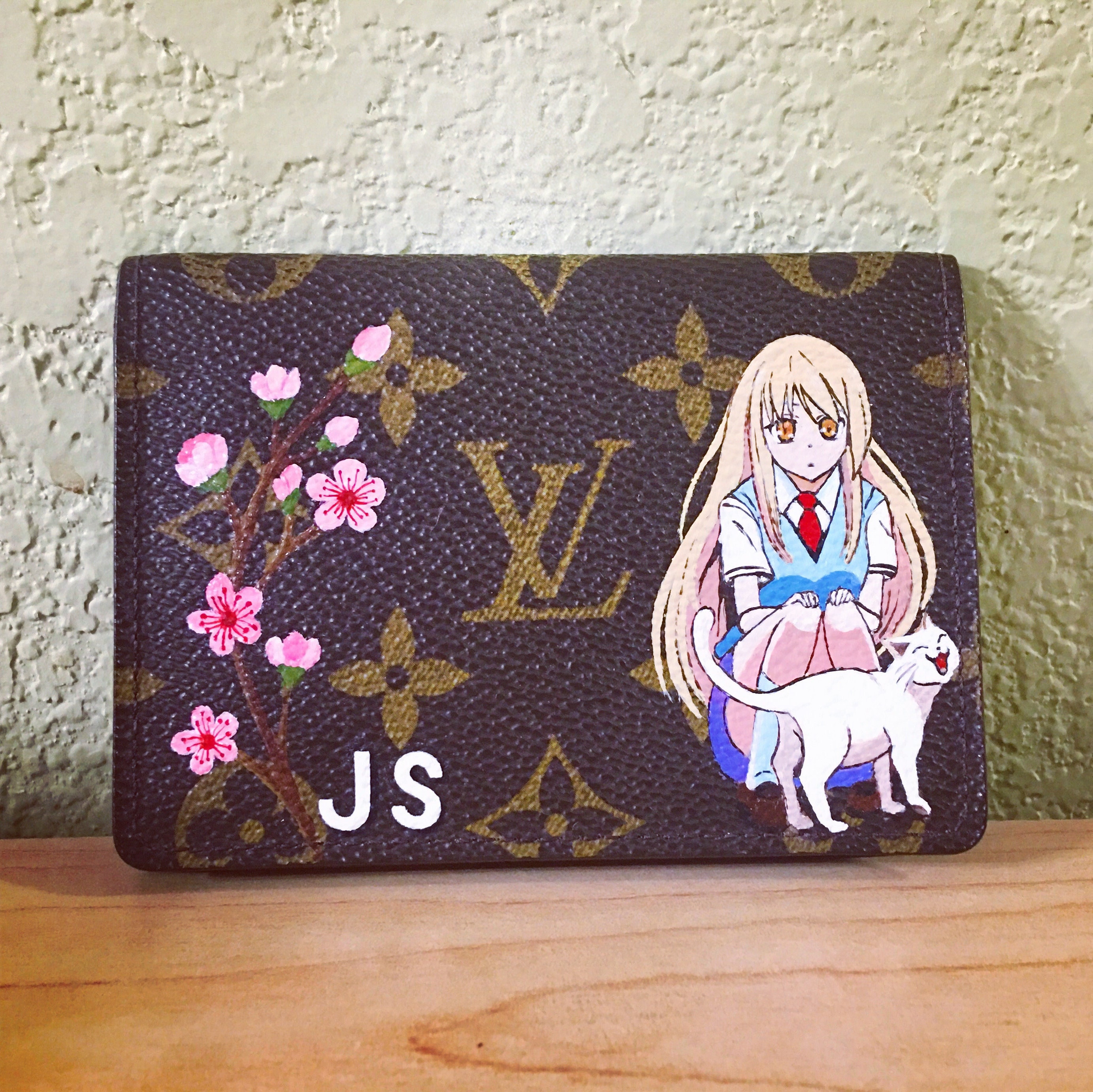 Handpainted Name on LV Wallet Personalized for Mr. J Custom Works