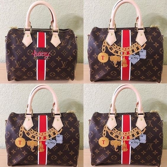 Custom Painted Louis Vuitton Speedy 40 Painted on Front & Back
