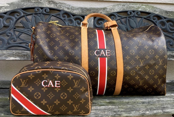 Handpainted 'The Kid' on LV Travel Luggage. Personalized for Mrs