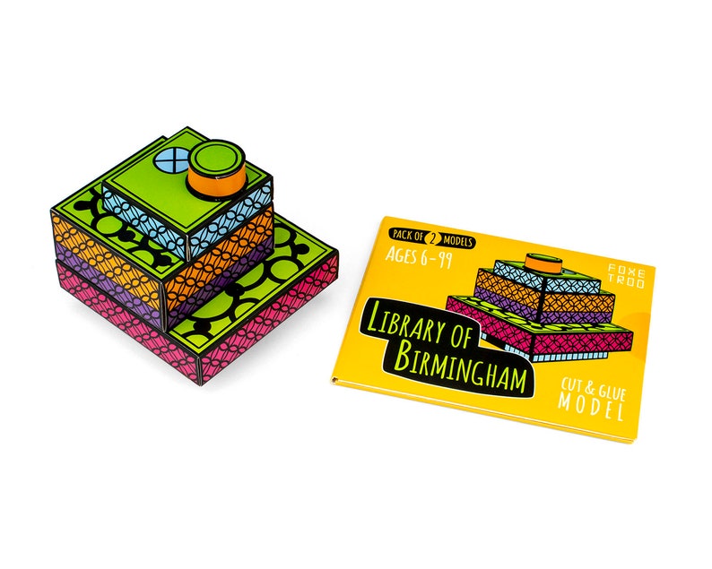 Library of Birmingham: Cut-Out & Glue Paper Model Kit Stocking Filler Birmingham Paper Model Craft Kit for Kid Building Kit image 7