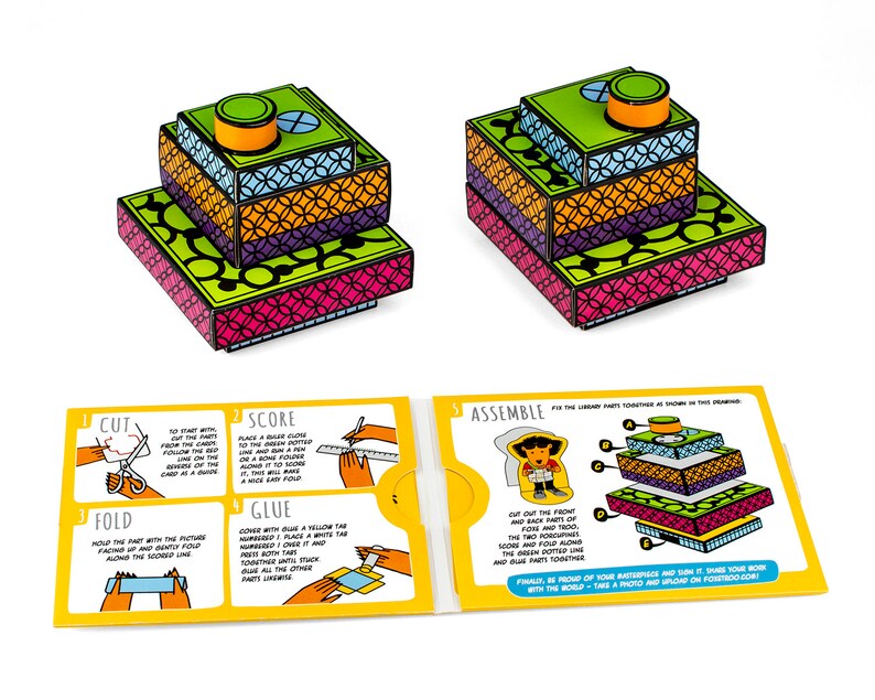 Library of Birmingham: Cut-Out & Glue Paper Model Kit Stocking Filler Birmingham Paper Model Craft Kit for Kid Building Kit image 8