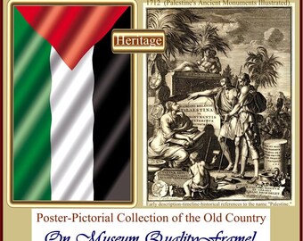 Póster ilustrado palestino de 30 x 40 cm del Viejo País