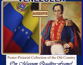 Póster ilustrado de Venezuela de 12 x 16 pulgadas del Viejo País